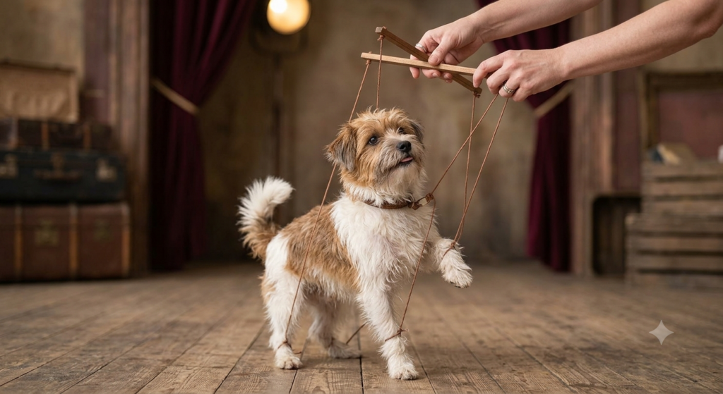Ein gestresster Hund meidet den Blickkontakt aufgrund der fatalen Folgen von falschem Hundetraining.
